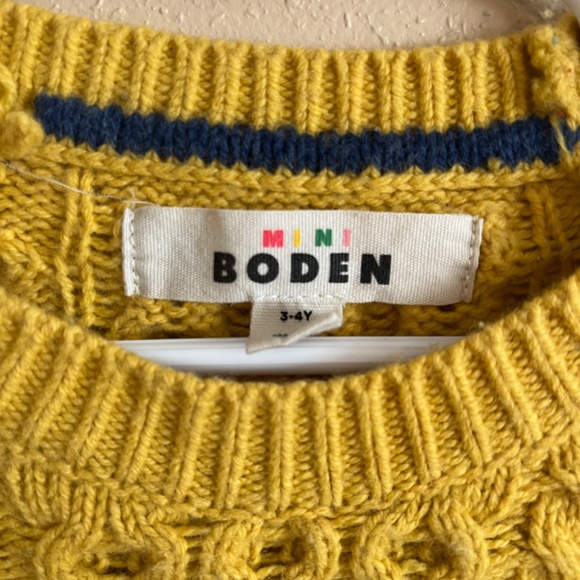 Mini Boden cable knit goldenrod sweater 3-4Y - Picture 3 of 6